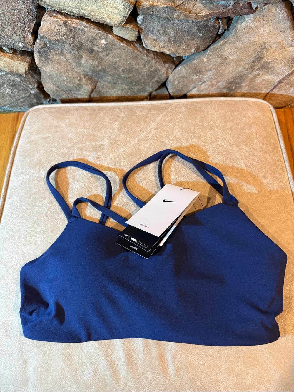 Nike Navy Blue Envy Double-Strap Sports Bralette